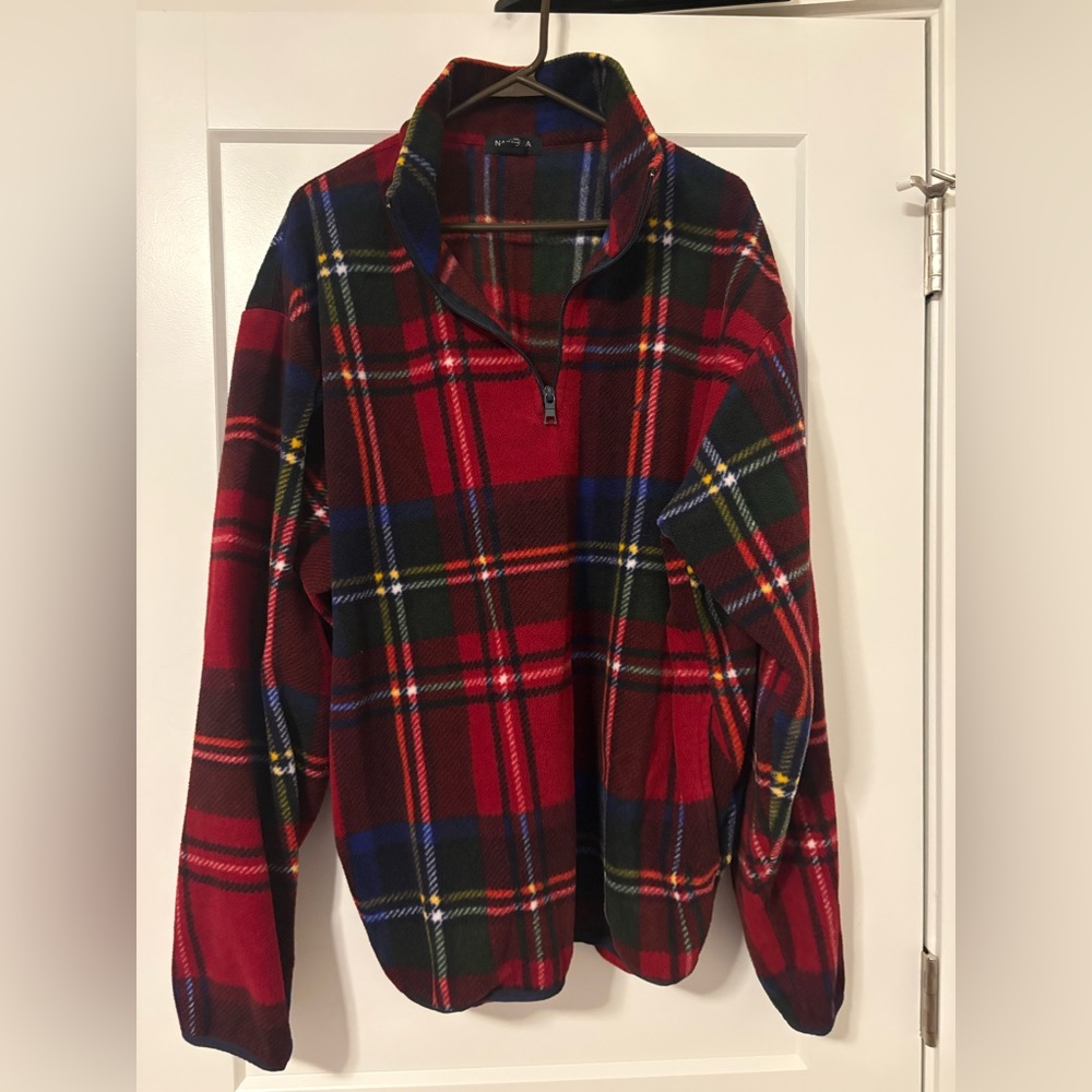 Nautica Red and Blue Plaid Fabric